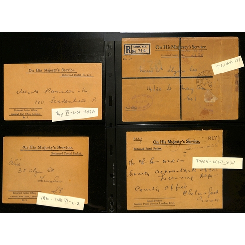 300 - 1901-76 Returned Letter Office envelopes (24) and a front including 1901 large blue Registered envel... 