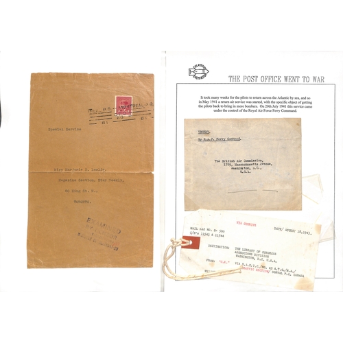 631 - R.A.F. Atlantic Ferry. 1939-45 Transatlantic covers and cards including covers hand carried on the A... 