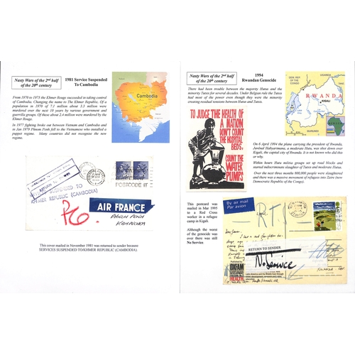 661 - 1946-99 Covers and cards from G.B, all returned with various Service Suspended cachets or labels, co... 