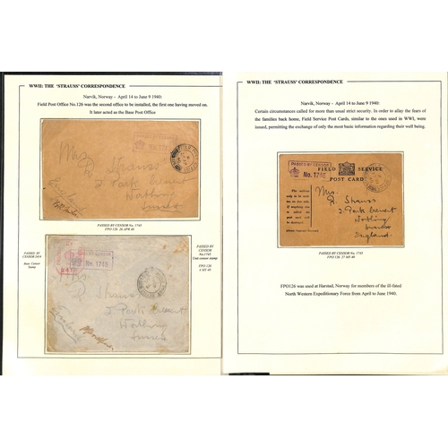 626 - Norway, etc. 1940-45 Covers from Sgt. Bob Strauss to his wife in Sussex, sent from Norway in Apr./Ma... 