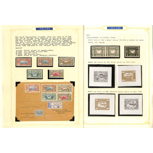 960 - 1931 Parliamentary Millenary Celebrations, display collection of stamps, proofs and essays on eleven... 