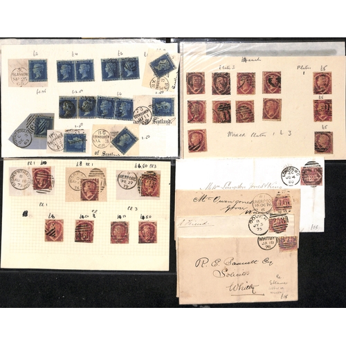 21 - 1858-79 Line Engraved issues used comprising 2d blues (10 covers, eight plate 12, also 14 stamps), &... 