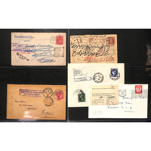 121 - 1819-1968 Covers and cards with various explanatory handstamps including scarce unframed 