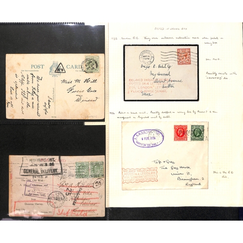 121 - 1819-1968 Covers and cards with various explanatory handstamps including scarce unframed 