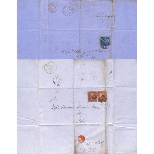 122 - 1824-1916 Entire letters, covers and cards all to Leek including 1886 Notice of Objection franked 3d... 