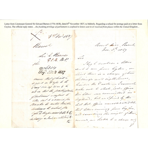 164 - 1811-37 Letters concerning free franking by M.Ps, all sent to Francis Freeling, including requests f... 