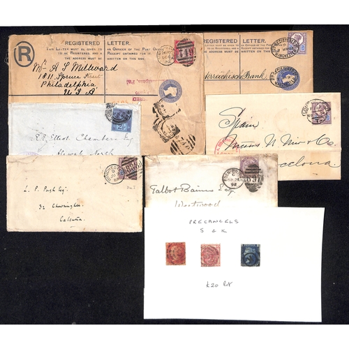 125 - 1856-1901 Covers, mainly bearing 1855-83 Surface Printed issues (46) including 1883 5d green on cove... 