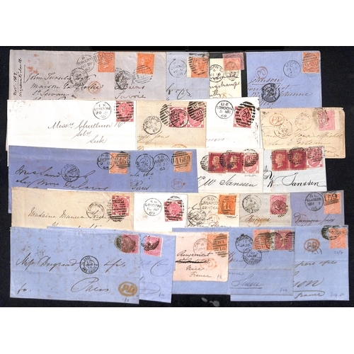 125 - 1856-1901 Covers, mainly bearing 1855-83 Surface Printed issues (46) including 1883 5d green on cove... 