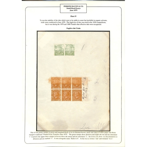 59 - Perkins Bacon & Co. Imperforate 1d small head plate IV essays lettered 