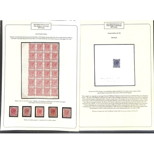 66 - McCorquodale & Co. Imperforate second type dummy stamps by Hooper in various shades of red (53) incl... 