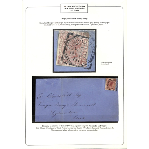 68 - McCorquodale & Co. 1881 (Nov 22) Front bearing second type dummy stamp in venetian red, addressed to... 