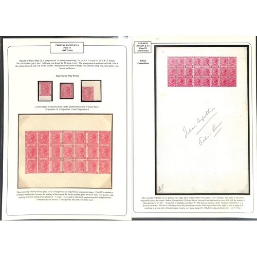 86 - Plate IX Imperforate part essay sheet, block of 21 (7x3, the final column removed from the original ... 