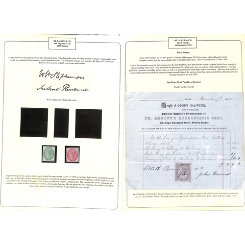 91 - Inland Revenue 1d, imperforate proofs on gummed Anchor watermarked paper, upper marginal pair in gre... 