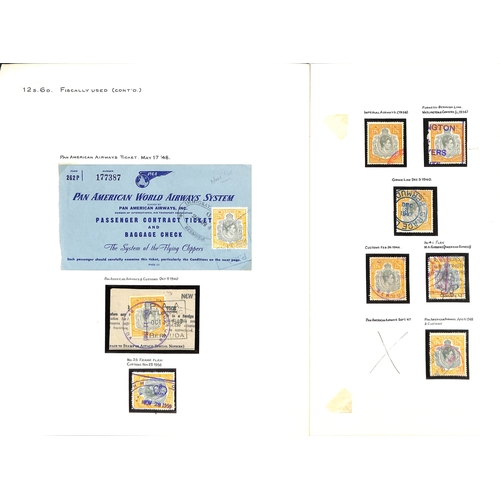 766 - 1938-53 KGVI 2/- (2), 2/6, 5/- (2), 10/-, 12/6 (18) and £1 (4) all fiscally used, various shade... 