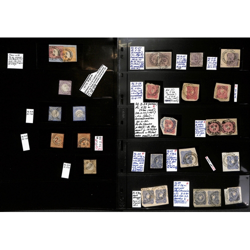 884 - Germany Used in Constantinople. 1871-97 Pieces (28, bearing 39 stamps) and single stamps (31) all wi... 