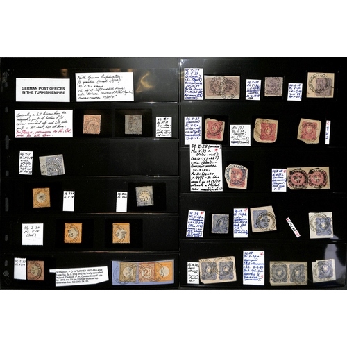 884 - Germany Used in Constantinople. 1871-97 Pieces (28, bearing 39 stamps) and single stamps (31) all wi... 