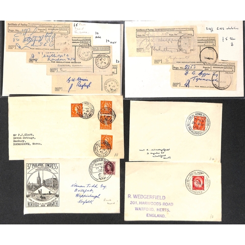 136 - 1953-69 Covers, cards and a few C.O.Ps including various 1953-59 skeleton datestamps (26), 1954 Rail... 