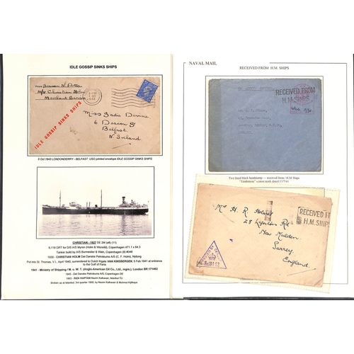 628 - Royal Navy. 1939-45 Covers with various naval postmarks and censor cachets, including stampless cove... 