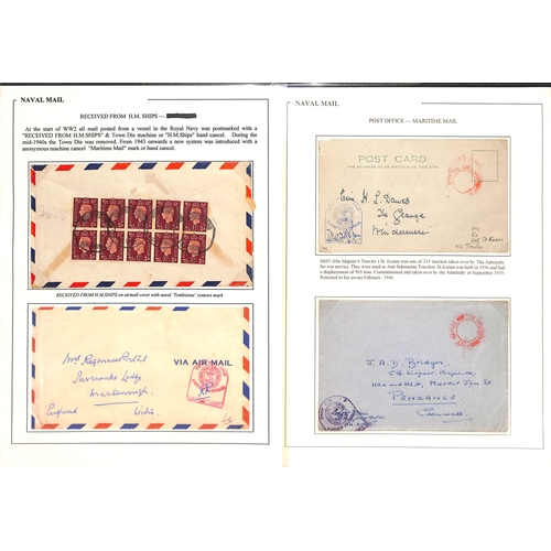 628 - Royal Navy. 1939-45 Covers with various naval postmarks and censor cachets, including stampless cove... 