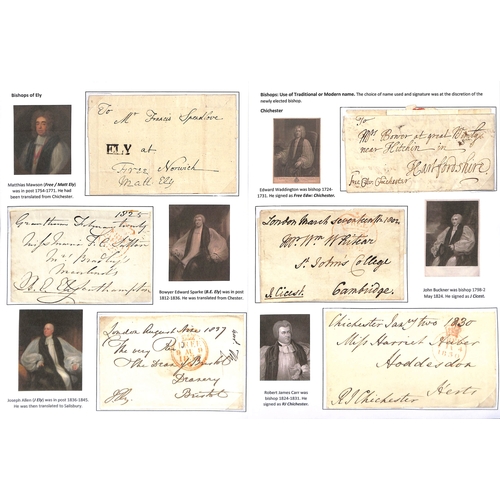 170 - Bishops. 1717-1840 Entire letters, entires and some fronts (86), the fine written up collection with... 