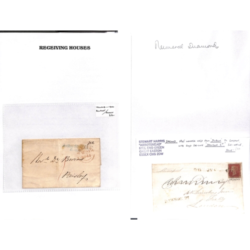 394 - 1840-57 Entire letters, entires and covers with Receiving House or town handstamps, mainly straight ... 