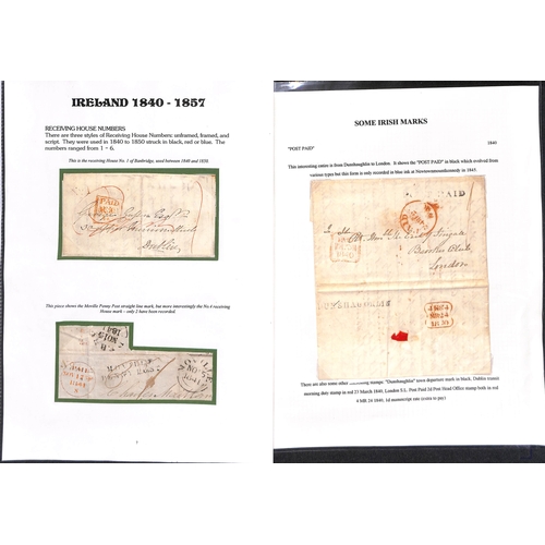 394 - 1840-57 Entire letters, entires and covers with Receiving House or town handstamps, mainly straight ... 