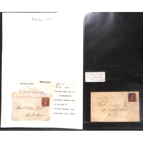 394 - 1840-57 Entire letters, entires and covers with Receiving House or town handstamps, mainly straight ... 