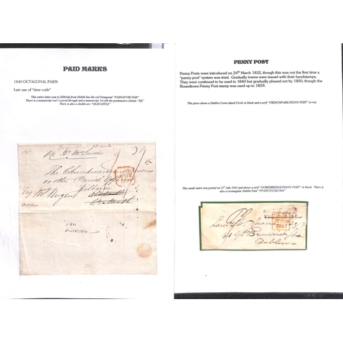 394 - 1840-57 Entire letters, entires and covers with Receiving House or town handstamps, mainly straight ... 