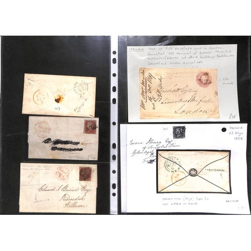 394 - 1840-57 Entire letters, entires and covers with Receiving House or town handstamps, mainly straight ... 