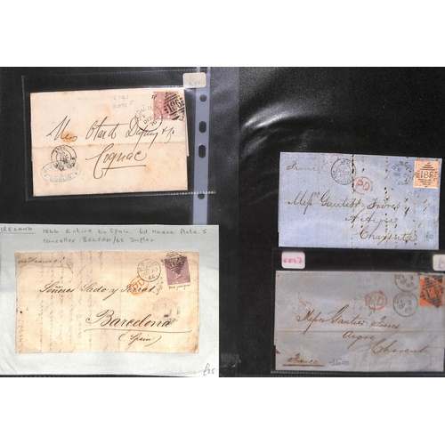 398 - 1852-79 Entire letters and covers addressed abroad including 1852 letter from Cork to Trinidad frank... 