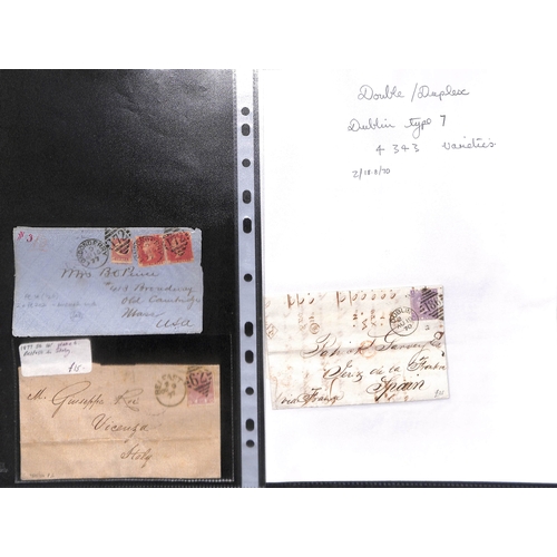 398 - 1852-79 Entire letters and covers addressed abroad including 1852 letter from Cork to Trinidad frank... 