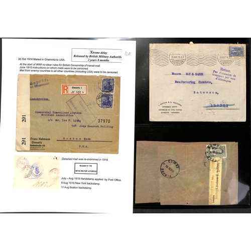 622 - 1914-19 Covers with various cachets, most returned to the sender, including covers to Russia with 