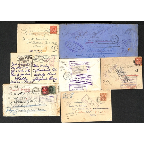 623 - 1914-19 Covers and cards to British forces but undelivered and returned with various cachets, includ... 