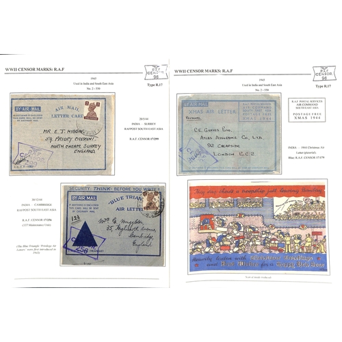 630 - R.A.F. 1939-45 Covers and cards, most written up on pages showing the various censor types (using th... 