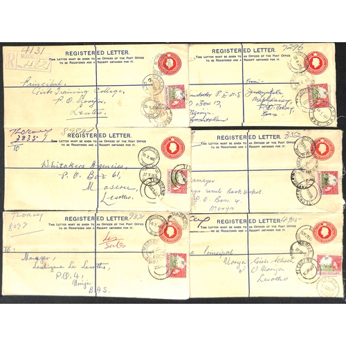 710 - Postal Stationery. 1960-63 QEII Registration envelopes comprising size G 6d, 5c on 6d (2), 5c (3, al... 