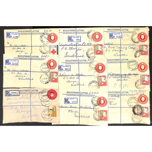 710 - Postal Stationery. 1960-63 QEII Registration envelopes comprising size G 6d, 5c on 6d (2), 5c (3, al... 