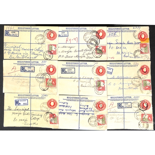 710 - Postal Stationery. 1960-63 QEII Registration envelopes comprising size G 6d, 5c on 6d (2), 5c (3, al... 