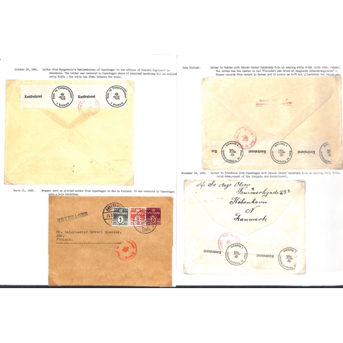 854 - World War Two. 1940-47 Covers including mail from or to Danish workers in Germany (14), from Danes i... 