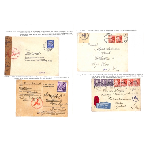 854 - World War Two. 1940-47 Covers including mail from or to Danish workers in Germany (14), from Danes i... 