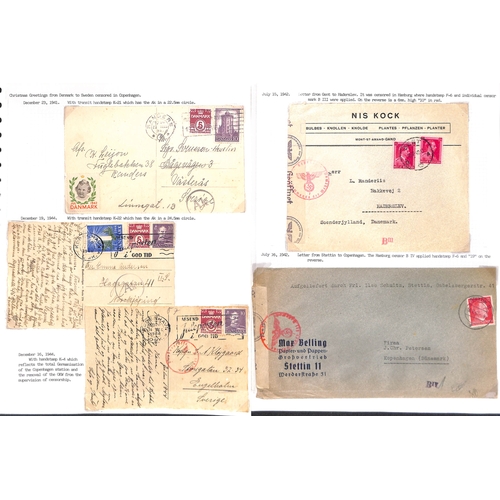 854 - World War Two. 1940-47 Covers including mail from or to Danish workers in Germany (14), from Danes i... 