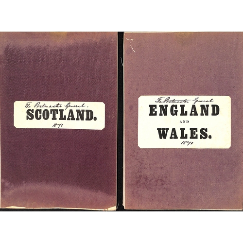 2 - 1871 General Post Office circular maps, for England and Wales, and for Scotland, the two maps in sep... 