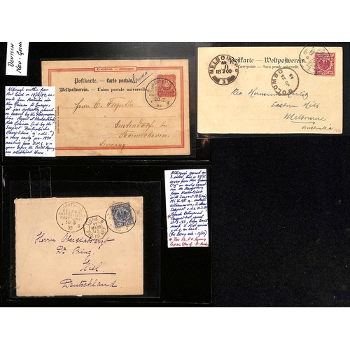 924 - 1897-1919 Mint and used stamps including first issue U.P.U printing 10pf - 5pf C.T.O, shades and mul... 