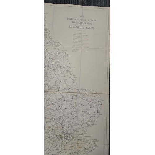 2 - 1871 General Post Office circular maps, for England and Wales, and for Scotland, the two maps in sep... 