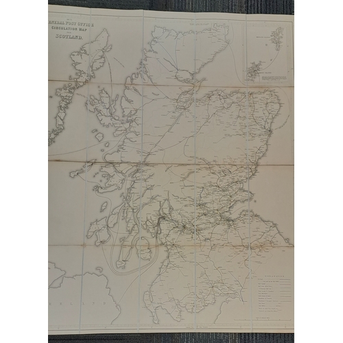 2 - 1871 General Post Office circular maps, for England and Wales, and for Scotland, the two maps in sep... 