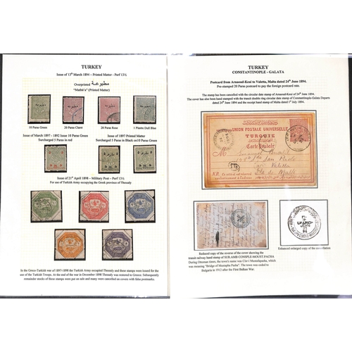 1809 - 1876-1923 Stamps and postal history, the well written up collection containing ninety covers and car... 