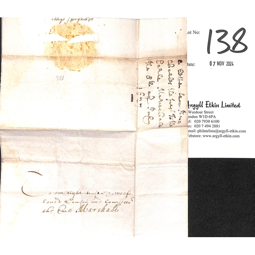 138 - King Charles I. 1627 (July 8) Entire letter 