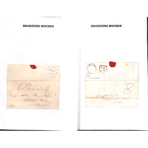 389 - 1744-1839 Entire letters and entires (47) and fronts (5) with town handstamps, straight line marks (... 