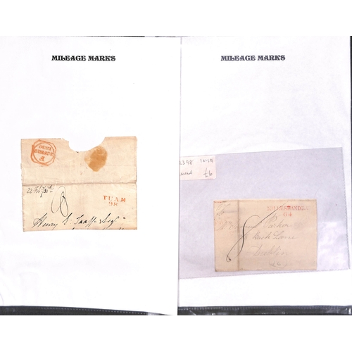 389 - 1744-1839 Entire letters and entires (47) and fronts (5) with town handstamps, straight line marks (... 