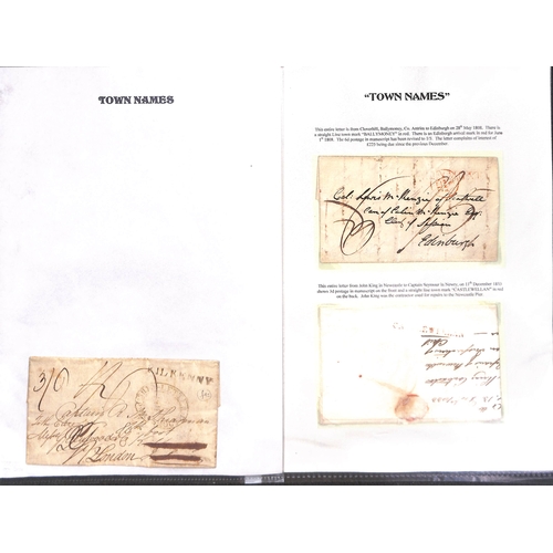 389 - 1744-1839 Entire letters and entires (47) and fronts (5) with town handstamps, straight line marks (... 