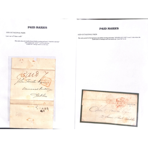 389 - 1744-1839 Entire letters and entires (47) and fronts (5) with town handstamps, straight line marks (... 